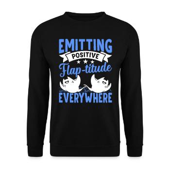 Raies manta Volet positif Raies manta - Sweat-shirt Unisexe - noir - Devant - Alina (178cm) & Michal (187cm)