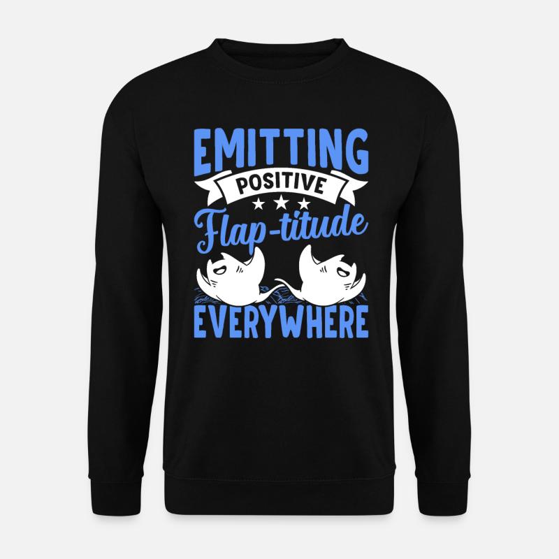 Mantarochen Positive Flap-titude Mantarochen - Unisex Pullover - Schwarz