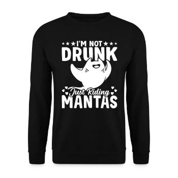 Mantarochen Reiten Mantas Mantarochen Liebhaber - Unisex Pullover - Schwarz - Vorne - Alina (178cm) & Michal (187cm)