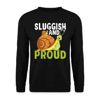 Snail lovers, sluggish and proud - Unisex Sweatshirt - black - Front - Alina (178cm) & Michal (187cm)
