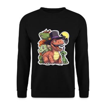 Dinosaurier Trex Dino Baby Dino Halloween - Unisex Pullover - Schwarz - Vorne - Alina (178cm) & Michal (187cm)