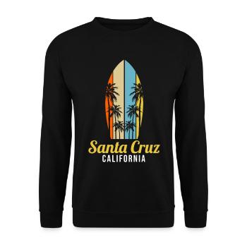 California Surfing Santa Cruz - Unisex Sweatshirt - black - Front - Alina (178cm) & Michal (187cm)