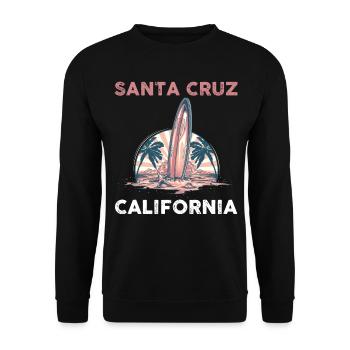 California Surfing Santa Cruz - Unisex Sweatshirt - black - Front - Alina (178cm) & Michal (187cm)