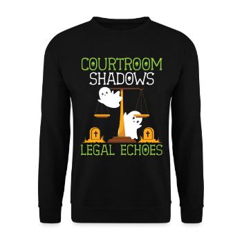 Courtroom Shadow Legal Echoes Avocat Hal - Sweat-shirt Unisexe - noir - Devant - Alina (178cm) & Michal (187cm)