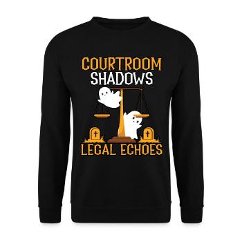 Courtroom Shadow Legal Echoes Avocat Hal - Sweat-shirt Unisexe - noir - Devant - Alina (178cm) & Michal (187cm)