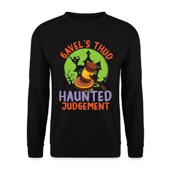 Gavel's Thud Haunted Judgement Lawyer Halloween - Unisex Sweatshirt - black - Front - Alina (178cm) & Michal (187cm)