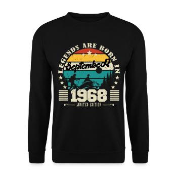 September 1968. Birthday gift September 1968 - Unisex Sweatshirt - black - Front - Alina (178cm) & Michal (187cm)