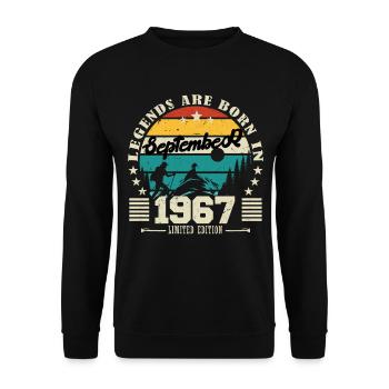 September 1967. Birthday gift September 1967 - Unisex Sweatshirt - black - Front - Alina (178cm) & Michal (187cm)