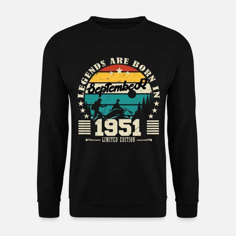 September 1951. Geburtstagsgeschenk September 1951 - Unisex Pullover - Schwarz
