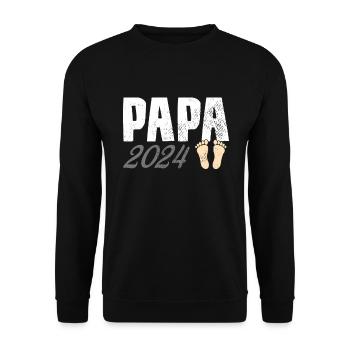 Papa 2024 - Unisex Pullover - Schwarz - Vorne - Alina (178cm) & Michal (187cm)