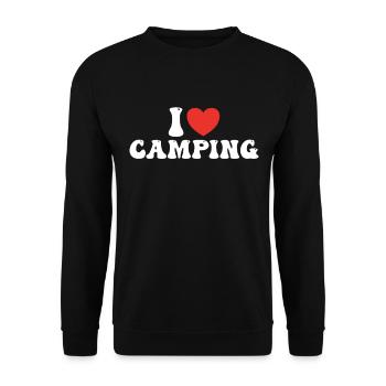 I love camping - Unisex Sweatshirt - black - Front - Alina (178cm) & Michal (187cm)