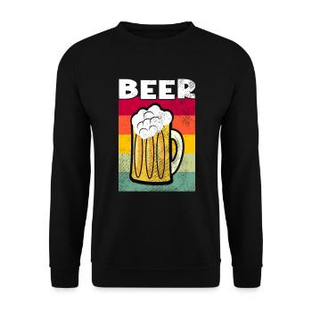Beer Retro - Unisex Sweatshirt - black - Front - Alina (178cm) & Michal (187cm)