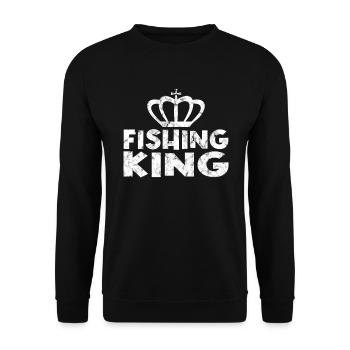 Fishing Angler King - Unisex Sweatshirt - black - Front - Alina (178cm) & Michal (187cm)