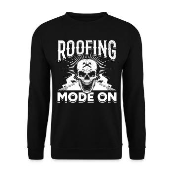Roofing Mode On - Roof Worker Roofer - Unisex Pullover - Schwarz - Vorne - Alina (178cm) & Michal (187cm)