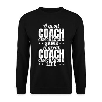 A Great Coach Can Change Life - Lacrosse Coach Lac - Unisex Sweatshirt - black - Front - Alina (178cm) & Michal (187cm)
