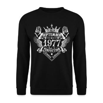 September 1977 | September 1977 anniversary 1977 - Unisex Sweatshirt - black - Front - Alina (178cm) & Michal (187cm)