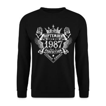 September 1987 | September 1987 anniversary 1987 - Unisex Sweatshirt - black - Front - Alina (178cm) & Michal (187cm)