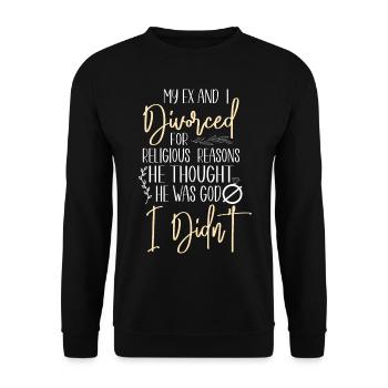 Bonne fête de divorce Mon ex et moi - Sweat-shirt Unisexe - noir - Devant - Alina (178cm) & Michal (187cm)