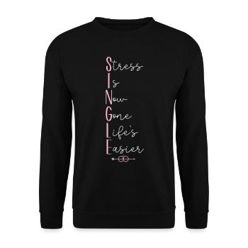 Le stress de la fête de divorce heureuse est maintenant - Sweat-shirt Unisexe - noir - Devant - Alina (178cm) & Michal (187cm)