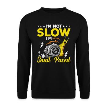 Snail lover, I'm not slow - Unisex Sweatshirt - black - Front - Alina (178cm) & Michal (187cm)