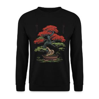Japanese Bonsai Zen Garden Tea | BonsaiTree - Unisex Sweatshirt - black - Front - Alina (178cm) & Michal (187cm)