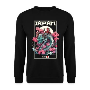 Tokyo Asie 80s Dragon Dragon Rétro Japonais - Sweat-shirt Unisexe - noir - Devant - Alina (178cm) & Michal (187cm)