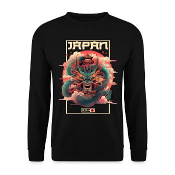 Tokyo Asie 80s Dragon Dragon Rétro Japonais - Sweat-shirt Unisexe - noir - Devant - Alina (178cm) & Michal (187cm)