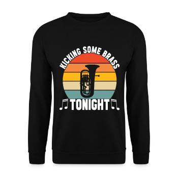 Euphonium baritone tenor horn - Unisex Sweatshirt - black - Front - Alina (178cm) & Michal (187cm)