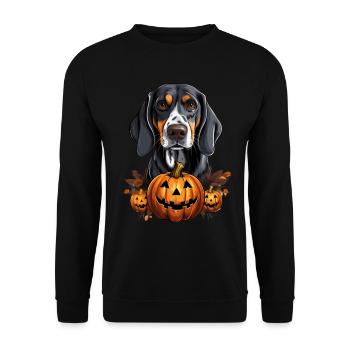 Bluetick Coonhound Dog Pumpkin Lazy Halloween - Unisex Sweatshirt - black - Front - Alina (178cm) & Michal (187cm)