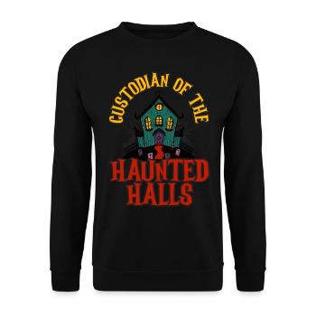 Caretaker of the Ghost Halls Caretaker Hallowee - Unisex Sweatshirt - black - Front - Alina (178cm) & Michal (187cm)