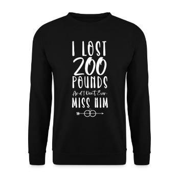 Happy Divorce Party I Lost 200 - Unisex Sweatshirt - black - Front - Alina (178cm) & Michal (187cm)