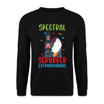 Spectral Scrubber Extraordinaire Caretaker Hello - Unisex Sweatshirt - black - Front - Alina (178cm) & Michal (187cm)