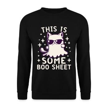 This Is Some Boo Sheet Cat Sunglasses Ghost - Unisex Sweatshirt - black - Front - Alina (178cm) & Michal (187cm)