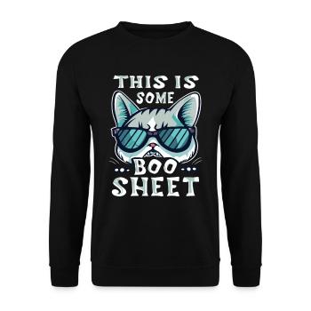 This Is Some Boo Sheet Cat Sunglasses Ghost - Unisex Sweatshirt - black - Front - Alina (178cm) & Michal (187cm)