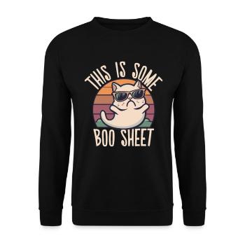 This Is Some Boo Sheet Cat Sunglasses Ghost - Unisex Sweatshirt - black - Front - Alina (178cm) & Michal (187cm)