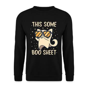This Is Some Boo Sheet Cat Sunglasses Ghost - Unisex Sweatshirt - black - Front - Alina (178cm) & Michal (187cm)