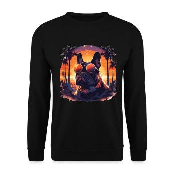 French bulldog - Unisex Sweatshirt - black - Front - Alina (178cm) & Michal (187cm)
