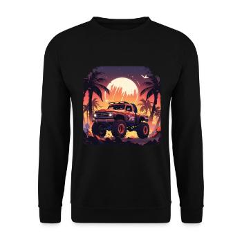 Camion monstre - Sweat-shirt Unisexe - noir - Devant - Alina (178cm) & Michal (187cm)