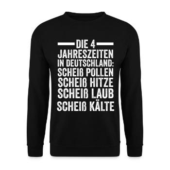 Die 4 Jahreszeiten In Deutschland - Unisex Pullover - Schwarz - Vorne - Alina (178cm) & Michal (187cm)