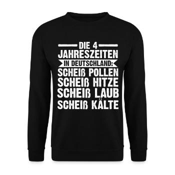 Katze Die 4 Jahreszeiten In Deutschland - Unisex Pullover - Schwarz - Vorne - Alina (178cm) & Michal (187cm)