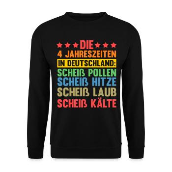 Die 4 Jahreszeiten In Deutschland - Unisex Pullover - Schwarz - Vorne - Alina (178cm) & Michal (187cm)