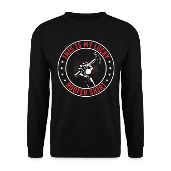 Ceci est ma chemise de couvreur chanceux toiture - Sweat-shirt Unisexe - noir - Devant - Alina (178cm) & Michal (187cm)