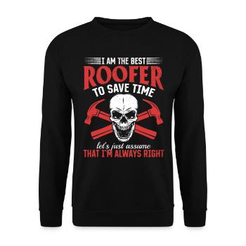 Je suis le meilleur couvreur pour gagner du temps - Funny Roofer R - Sweat-shirt Unisexe - noir - Devant - Alina (178cm) & Michal (187cm)