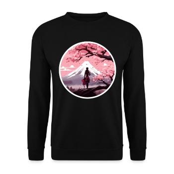 Traditional Japanese Geisha - Unisex Sweatshirt - black - Front - Alina (178cm) & Michal (187cm)
