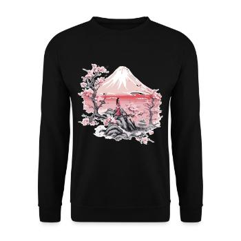 Geisha Japan Art Print - Unisex Sweatshirt - black - Front - Alina (178cm) & Michal (187cm)