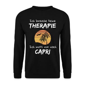 Capri Italien Mittelmeer Insel Urlaub Idee - Unisex Pullover - Schwarz - Vorne - Alina (178cm) & Michal (187cm)