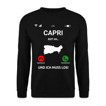 Capri Italien Mittelmeer Insel Urlaub Idee - Unisex Pullover - Schwarz - Vorne - Alina (178cm) & Michal (187cm)