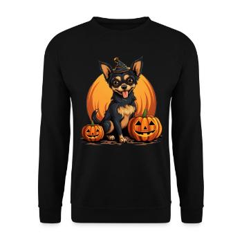 Chihuahua Chien Citrouille Paresseux Halloween Costume de fête - Sweat-shirt Unisexe - noir - Devant - Alina (178cm) & Michal (187cm)