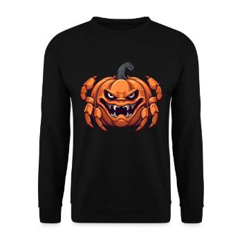 Crab Pumpkin Lazy Halloween Party Costume for - Unisex Sweatshirt - black - Front - Alina (178cm) & Michal (187cm)