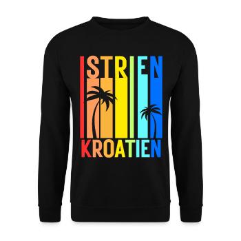 Istrien Kroatien Balkan Adria Urlaub Idee - Unisex Pullover - Schwarz - Vorne - Alina (178cm) & Michal (187cm)